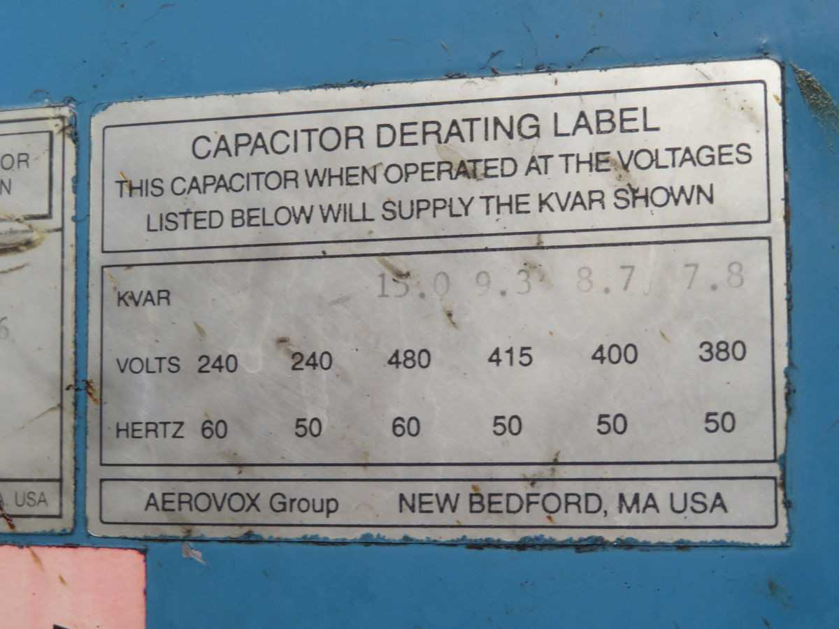 AEROVOX TMS1015E33 CAPACITOR ASSEMBLY T259208 - COVER & GRID ASSEMBLY