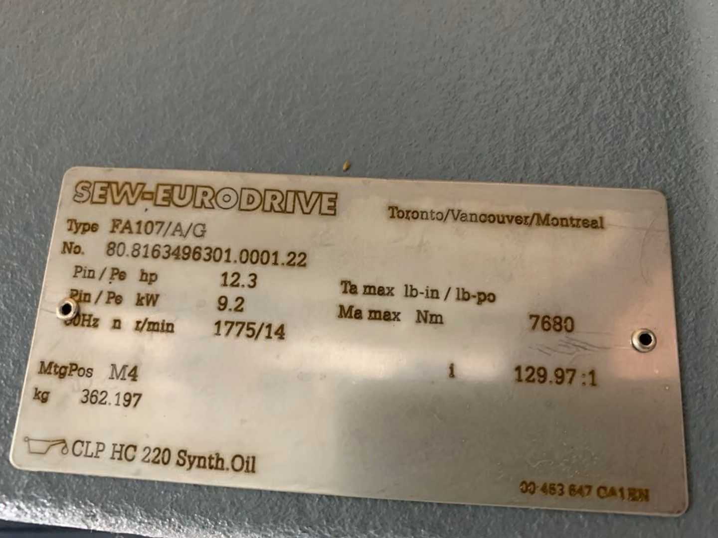 SKU 1786866 - SEW EURODRIVE FA107/A/G GEARMOTOR - GEARMOTOR