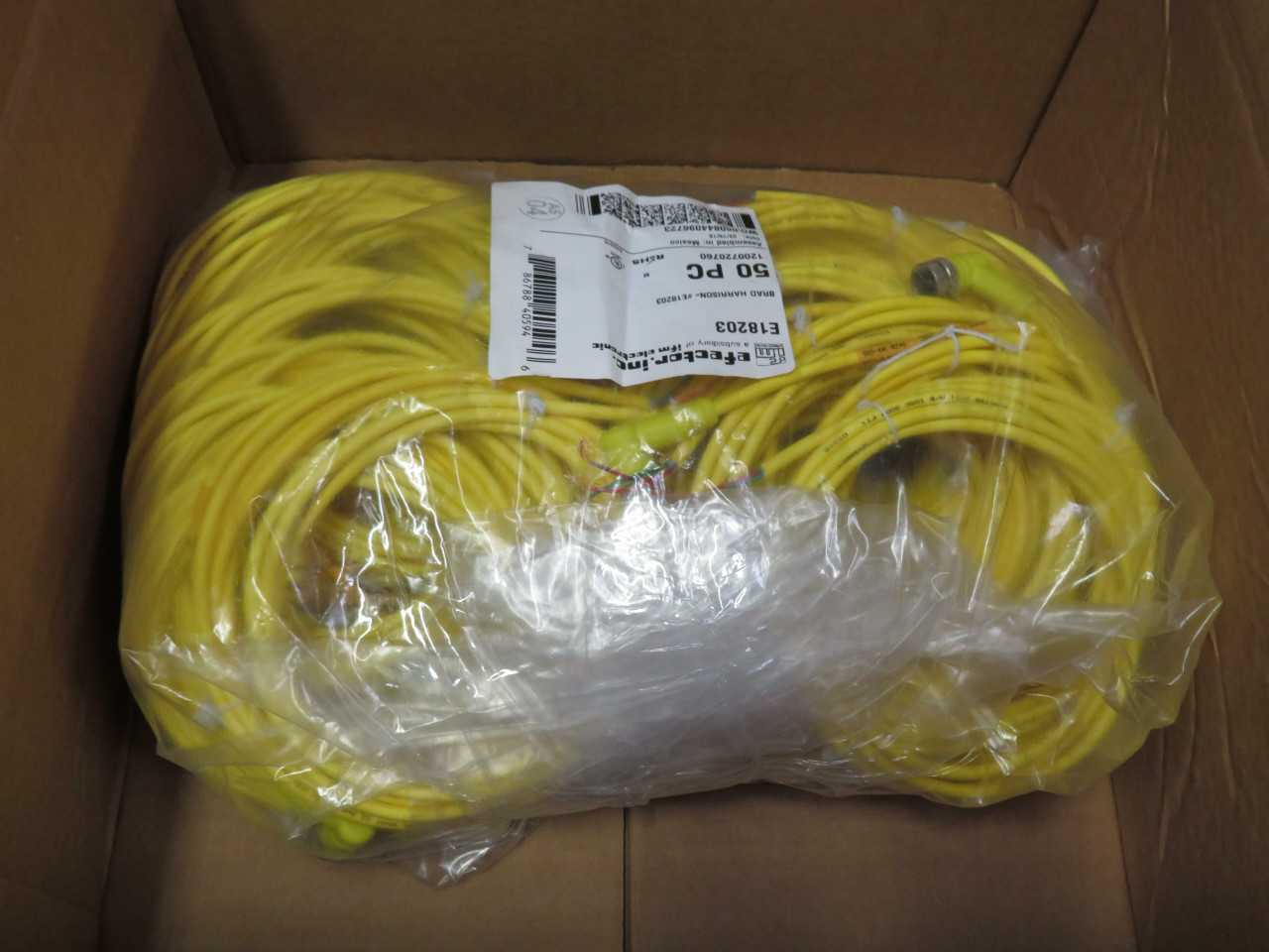 LOT OF 50 IFM ELECTRONIC 1200720760 E18203 ACTUATOR CABLE T168318 - CORDSET CABLES