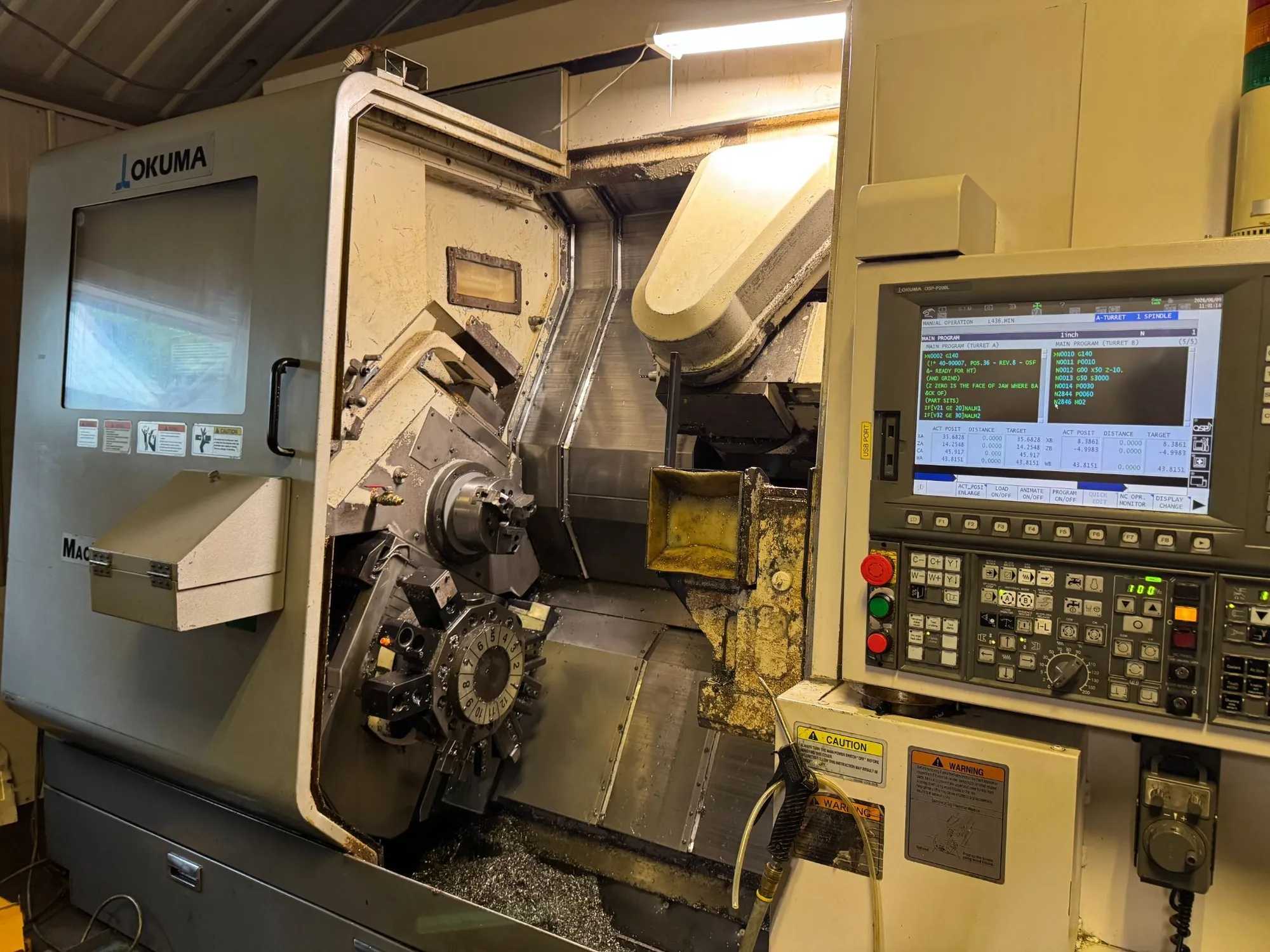 2008 Okuma Macturn 250W 5-Axis CNC Lathe With 30 HP, 5000 RPM, Dual Spindles - CNC LATHES