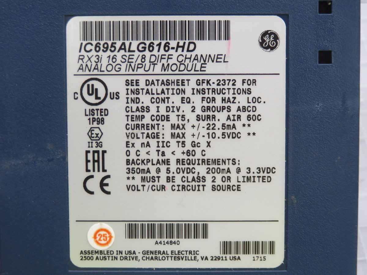 GE IC695ALG616-HD ANALOG INPUT MODULE T258882 - INDUSTRIAL PARTS