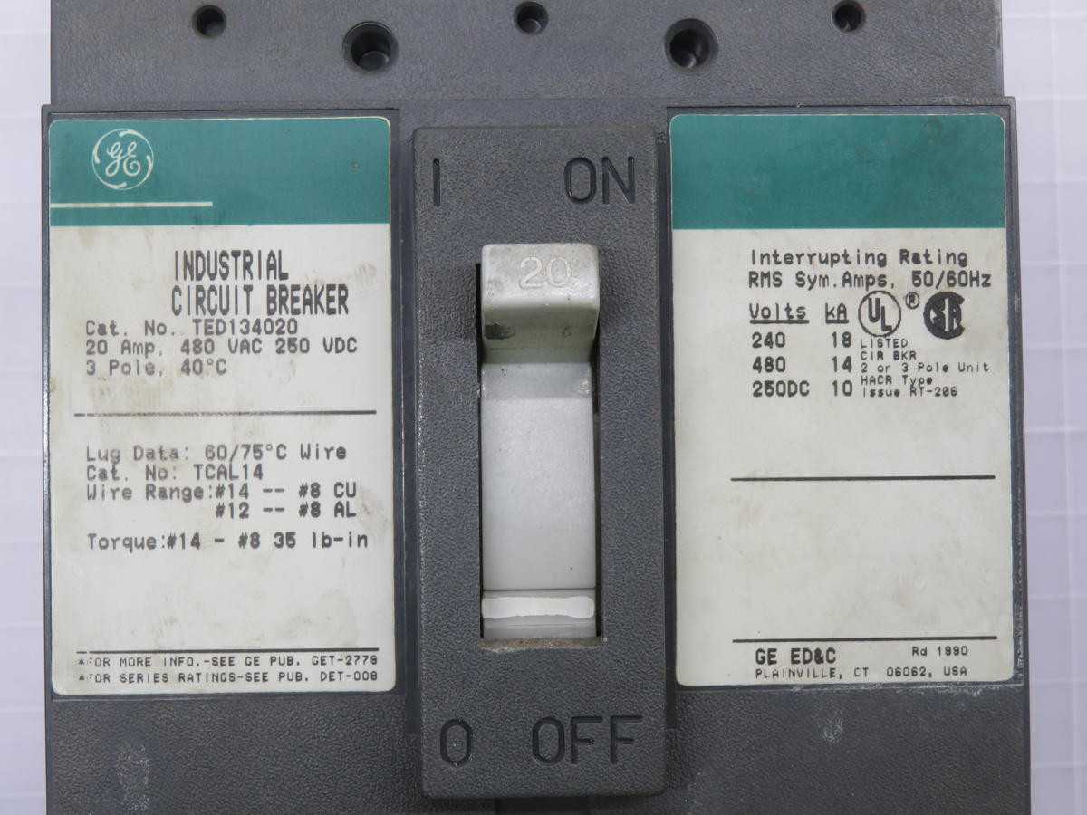 GENERAL ELECTRIC TED134020 BREAKER T224974 - INDUSTRIAL PARTS
