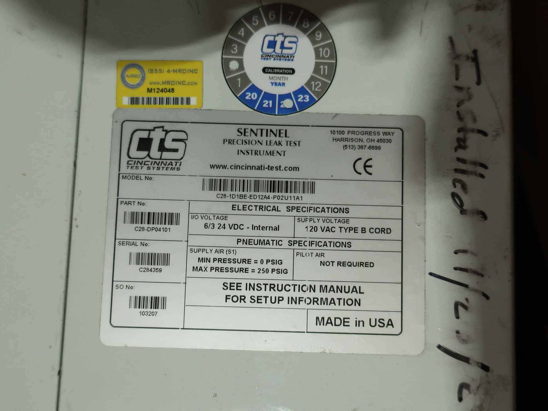 LOT OF 2 CINCINNATI TEST SYSTEMS CTS-C-28, FCA - INSPECTION & MEASUREMENT
