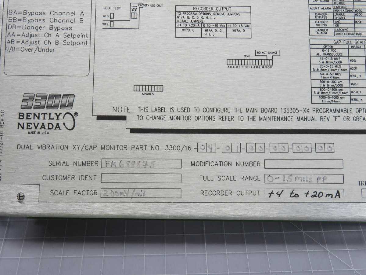 BENTLY NEVADA 3300/16-04-01-00-00-00-00 DUAL VIBRATION MONITOR T237376 - CORDSET CABLES