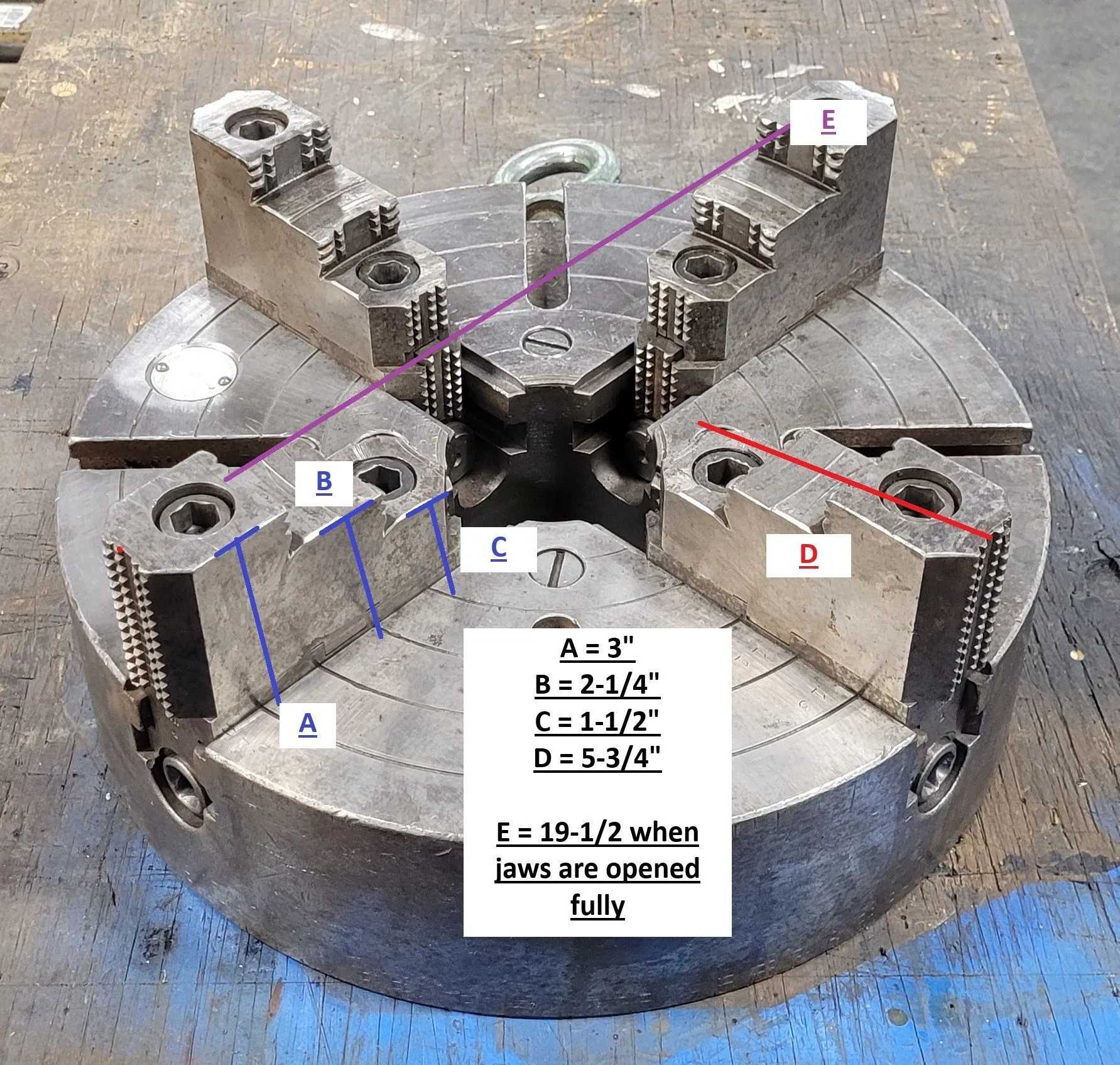 15in Cushman Chuck – 4 Jaw – D1-6 Camlock - MACHINING ACCESSORIES & TOOLING