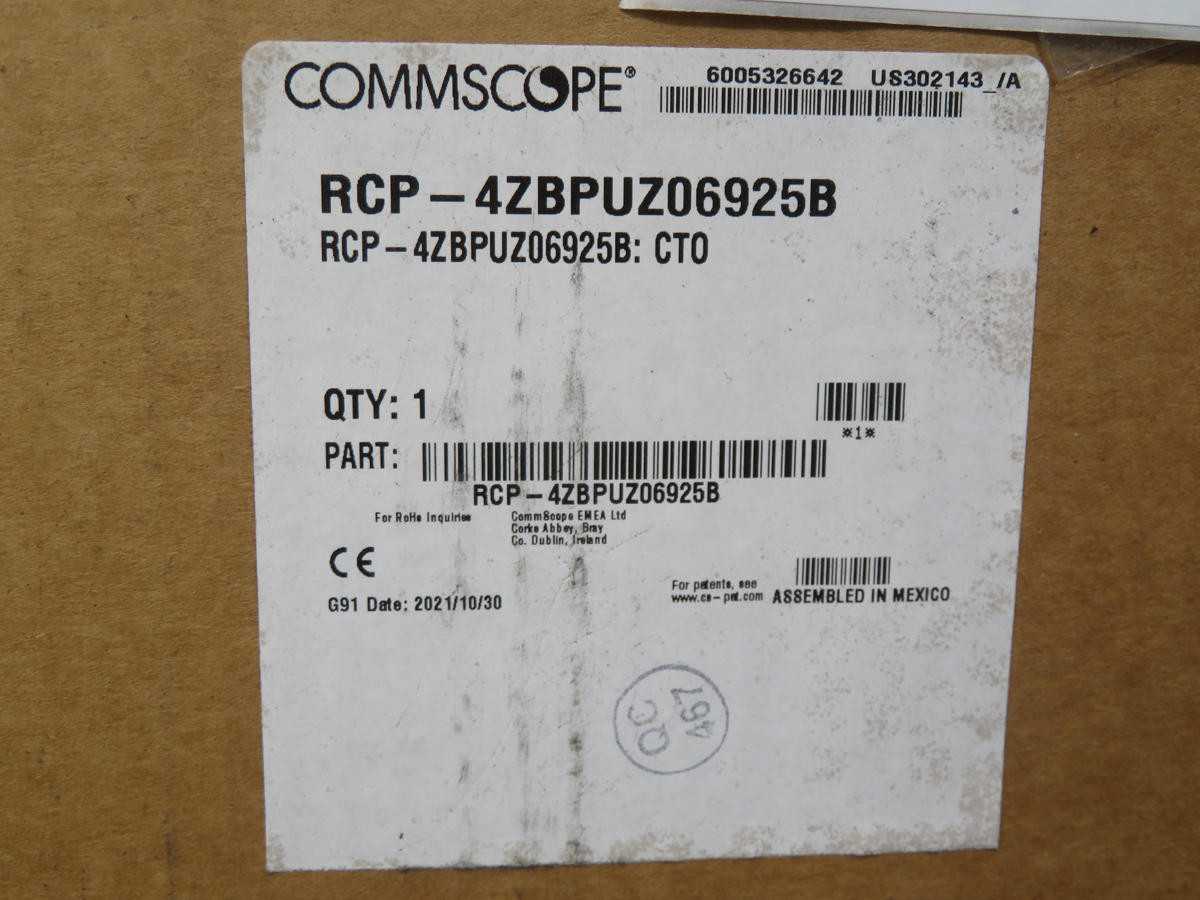 COMMSCOPE RCP-4ZBPUZ06925B RTERMINATION PANEL, 288-POSITION 4RU, SINGLEMODE, LC/APC TO LC/APC T23851 - FIBER OPTIC CABLE