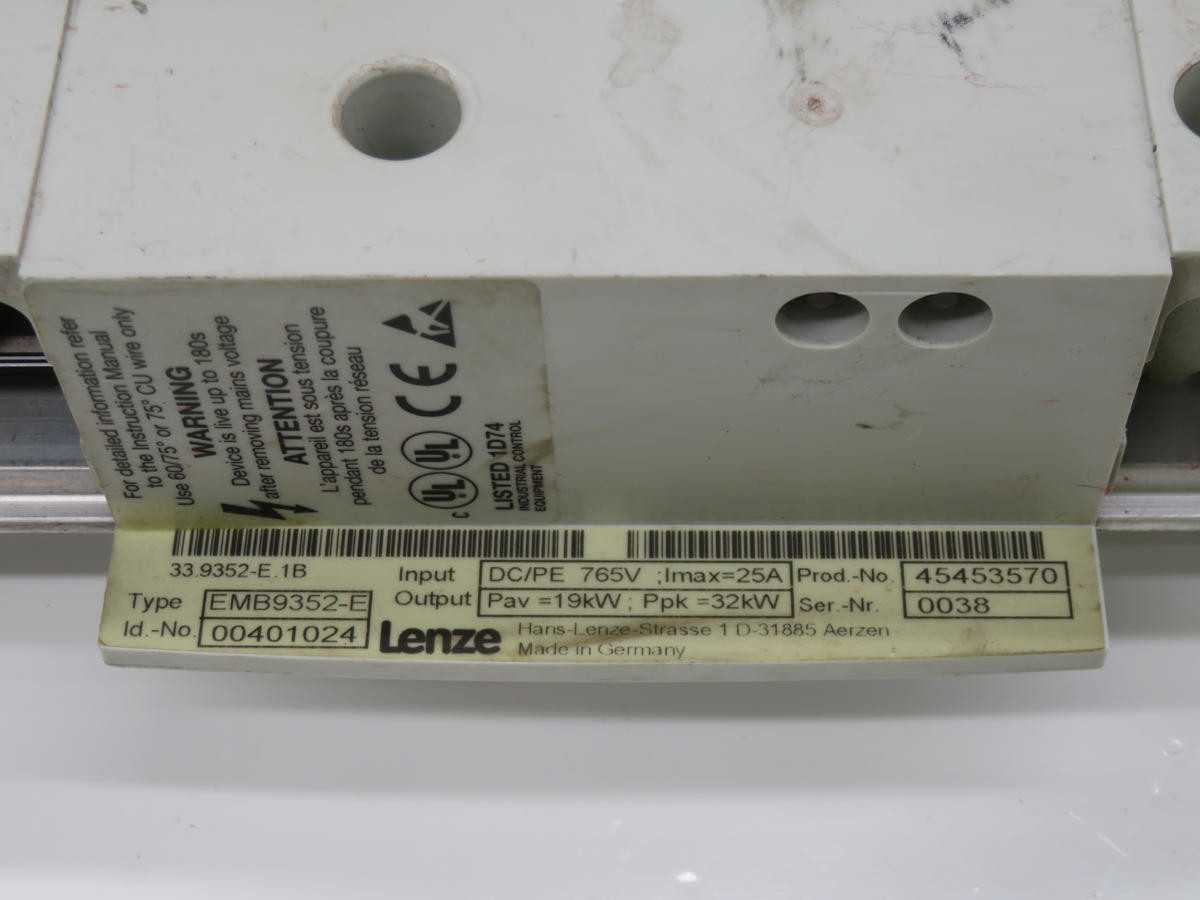 LENZE EMB9352-E SERVO DRIVE T234506 - POWER INVERTERS