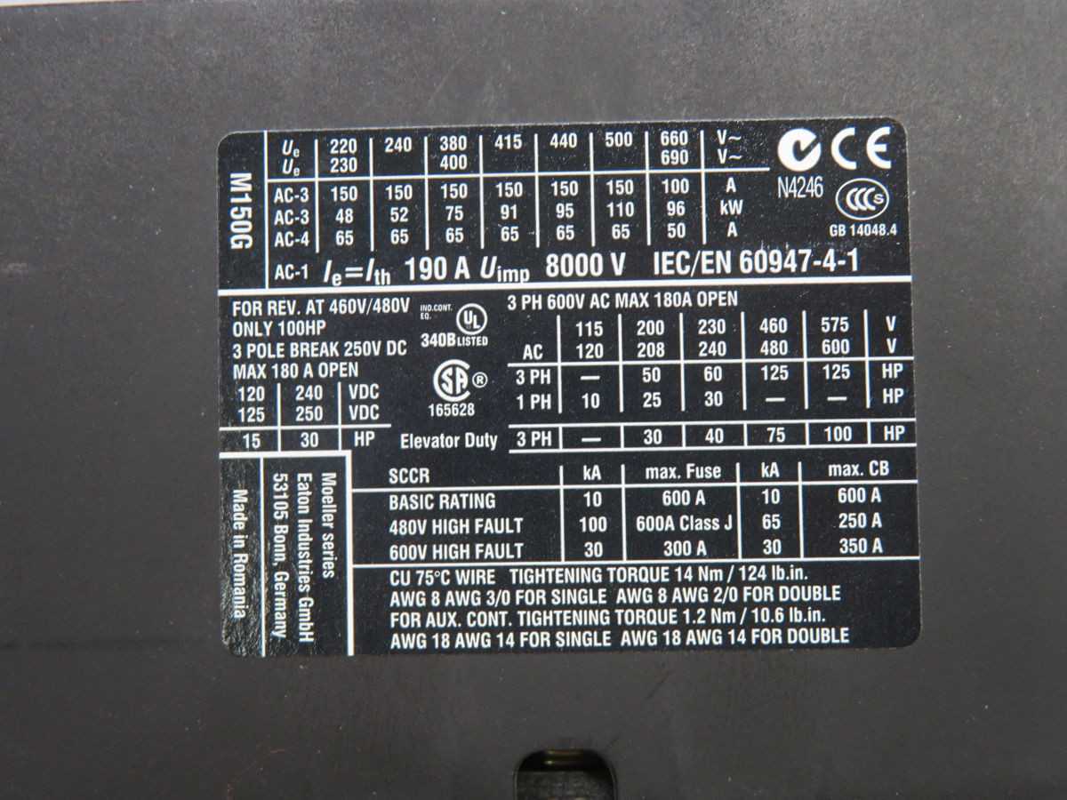 EATON XTCE150G 3 PHASE IEC CONTACTOR T245938 - CONTACTORS