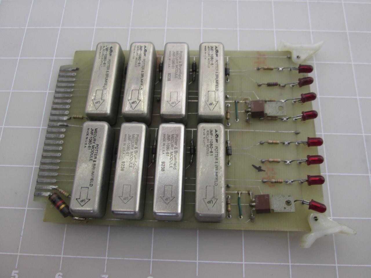 LOT OF 8 AMF POTTER & BRUMFIELD JMF-1080-61 MERCURY MODULE RELAYS IN CIRCUIT BOARD T45822 - ELECTRICAL RELAYS