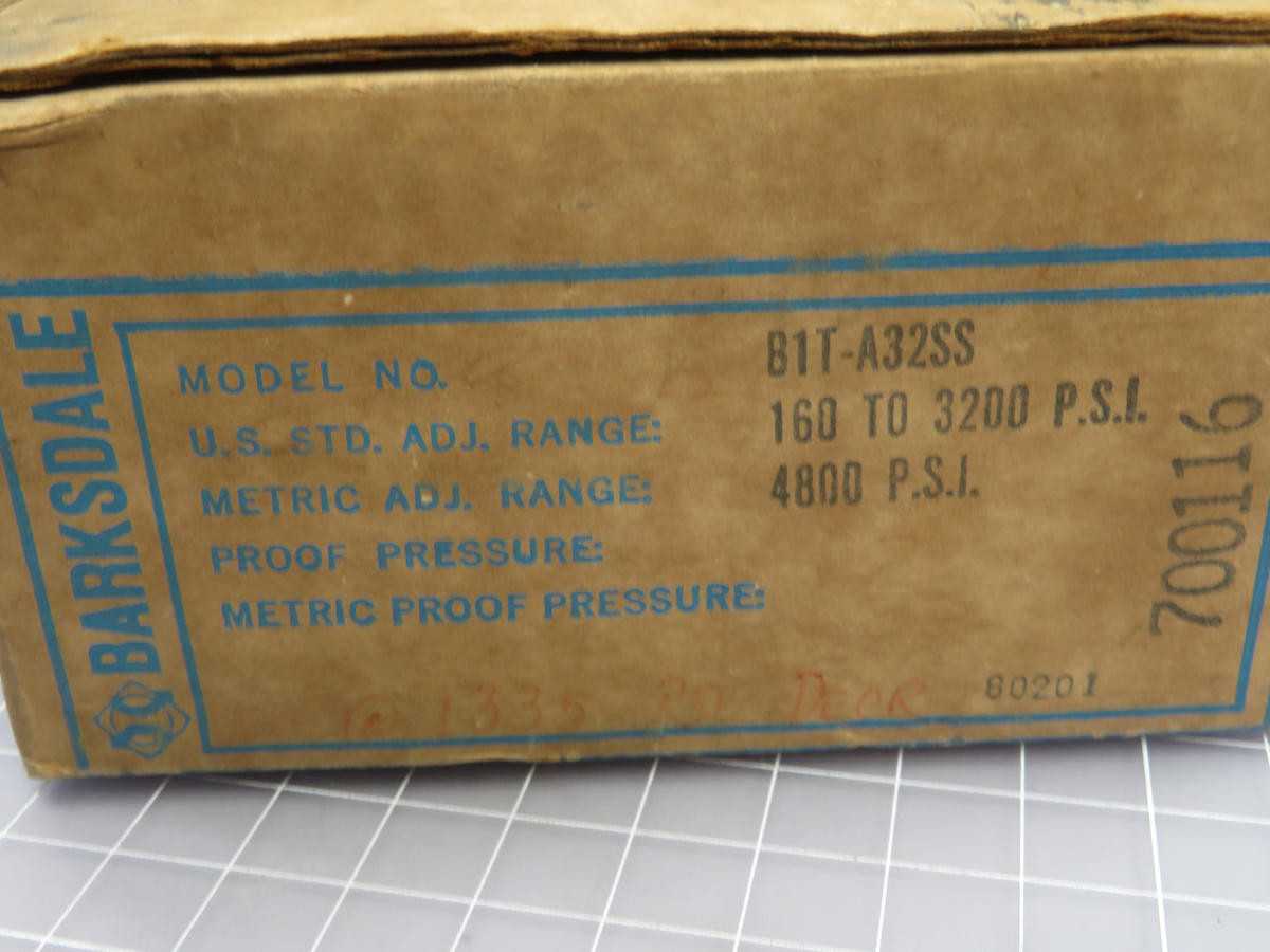 BARKSDALE B1T-A32SS BOURDON TUBE SWITCH T239580 - SWITCHES