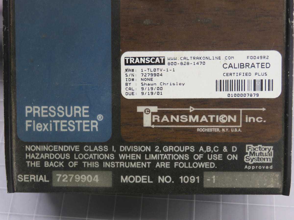 TRANSMATION 1091-1 PRESSURE FLEXI TESTER T239010 - PRESSURE MEASUREMENT