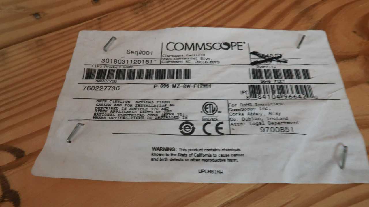 CommScope Armored OFCP Teraspeed Single Mode Fiber Optic Cable 96 Fiber 600 ft - FIBER OPTIC CABLE