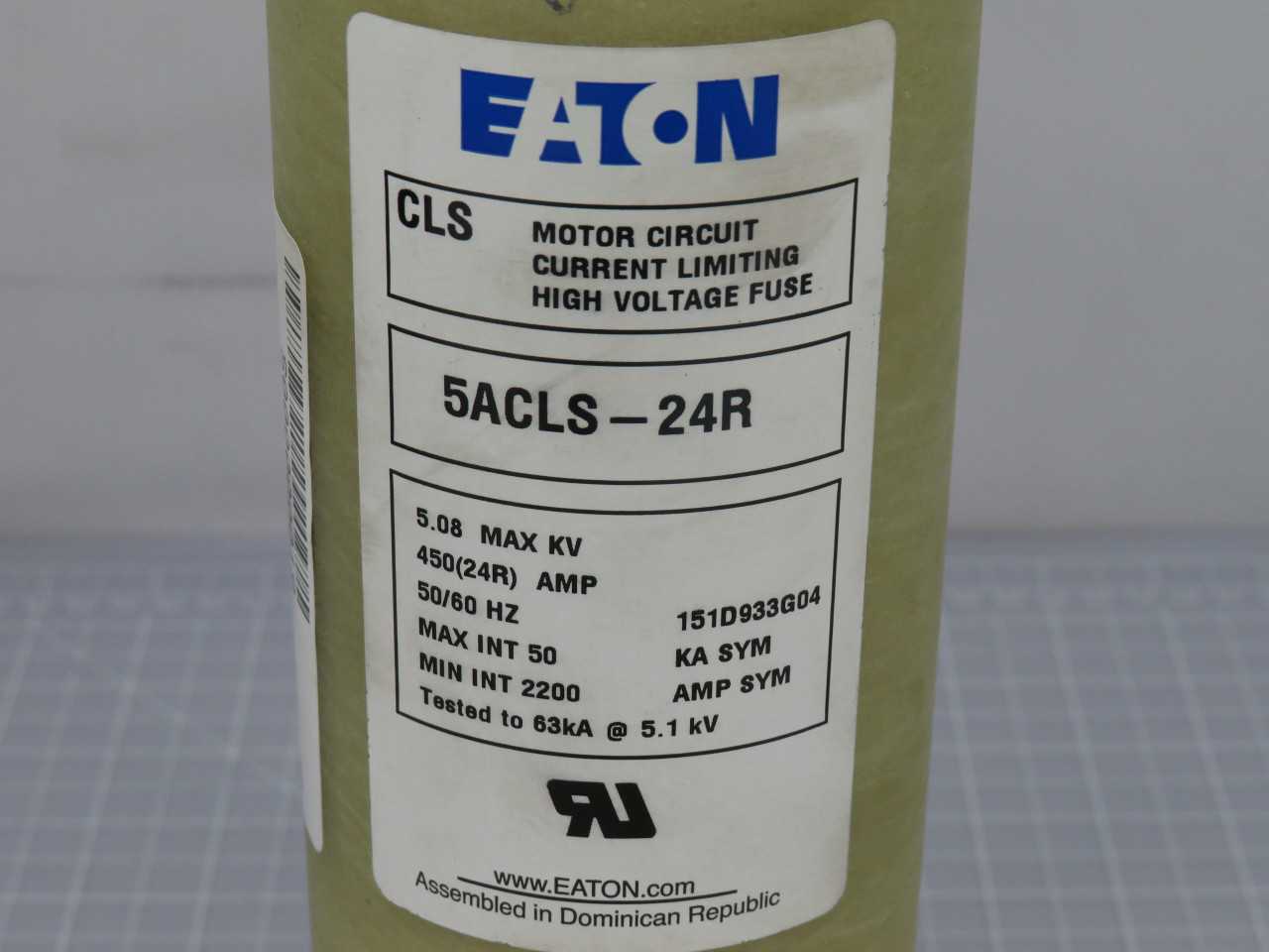 EATON 5ACLS-24R HIGH VOLTAGE FUSE KVA 450 AMPS T169614 - FUSES