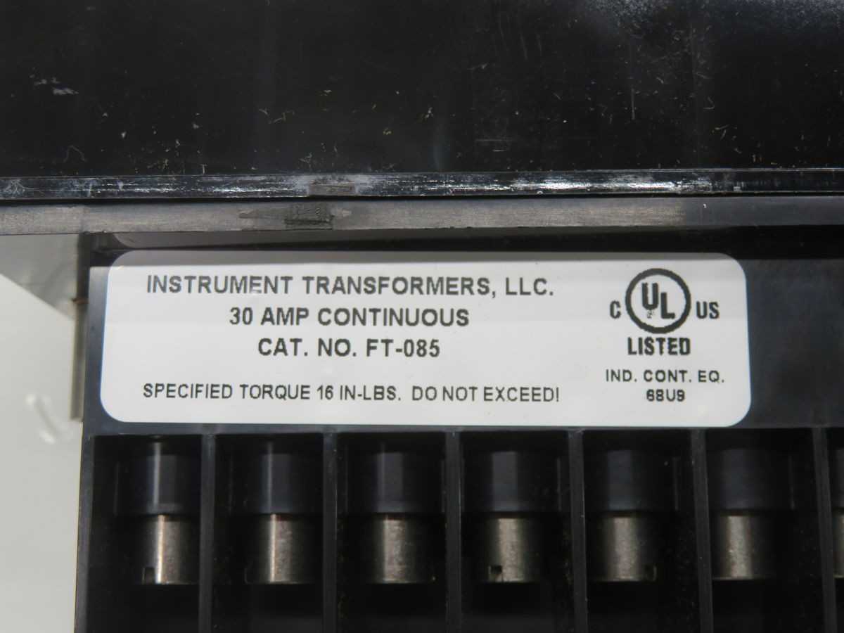 INSTRUMENT TRANSFORMERS FT-085 TEST SWITCH T246278 - SWITCHES