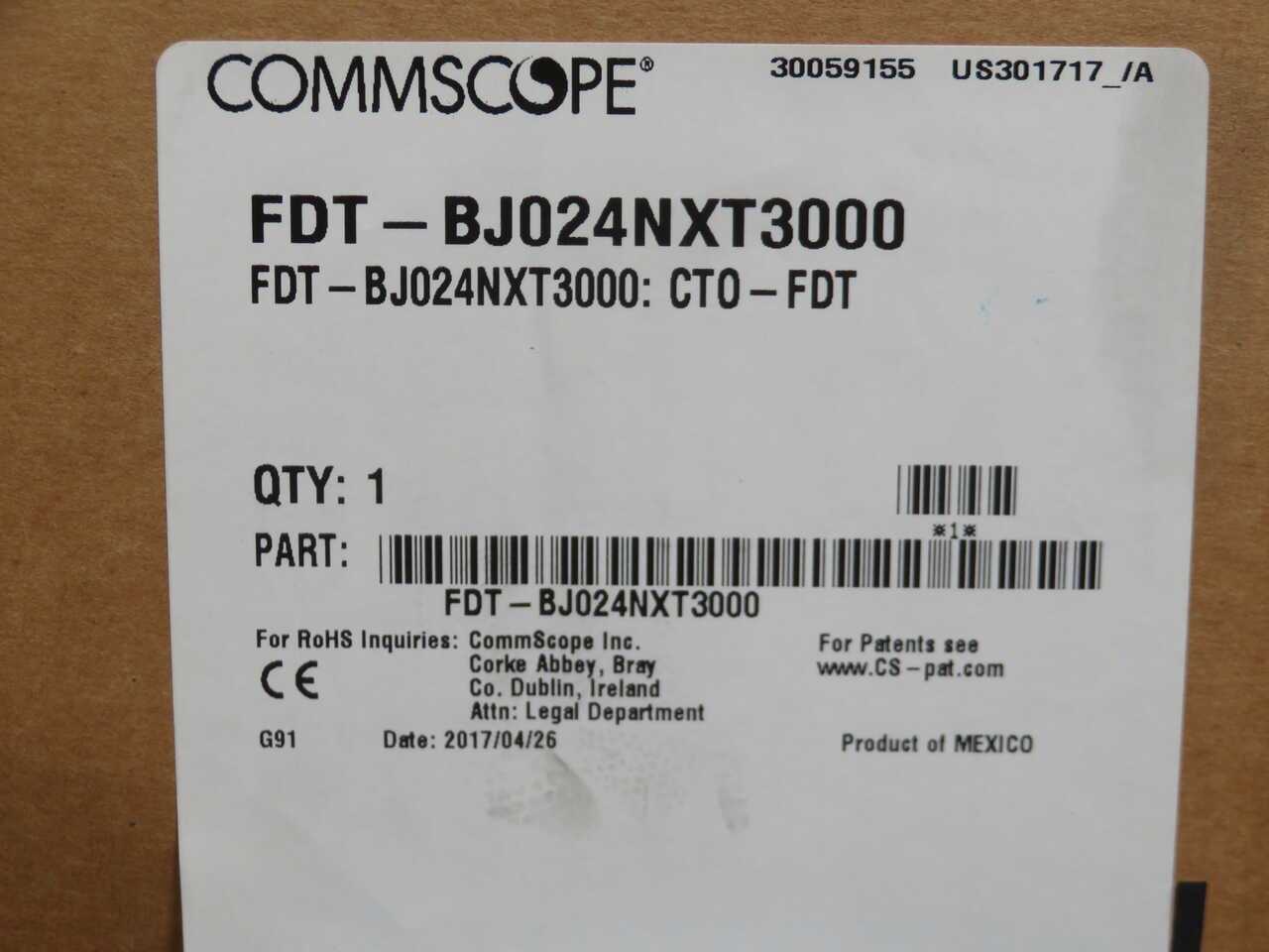 COMMSCOPE FDT-BJ024NXT3000 IFDT INDOOR FIBER DISTRIBUTION TERMINAL - FIBER OPTIC CABLE