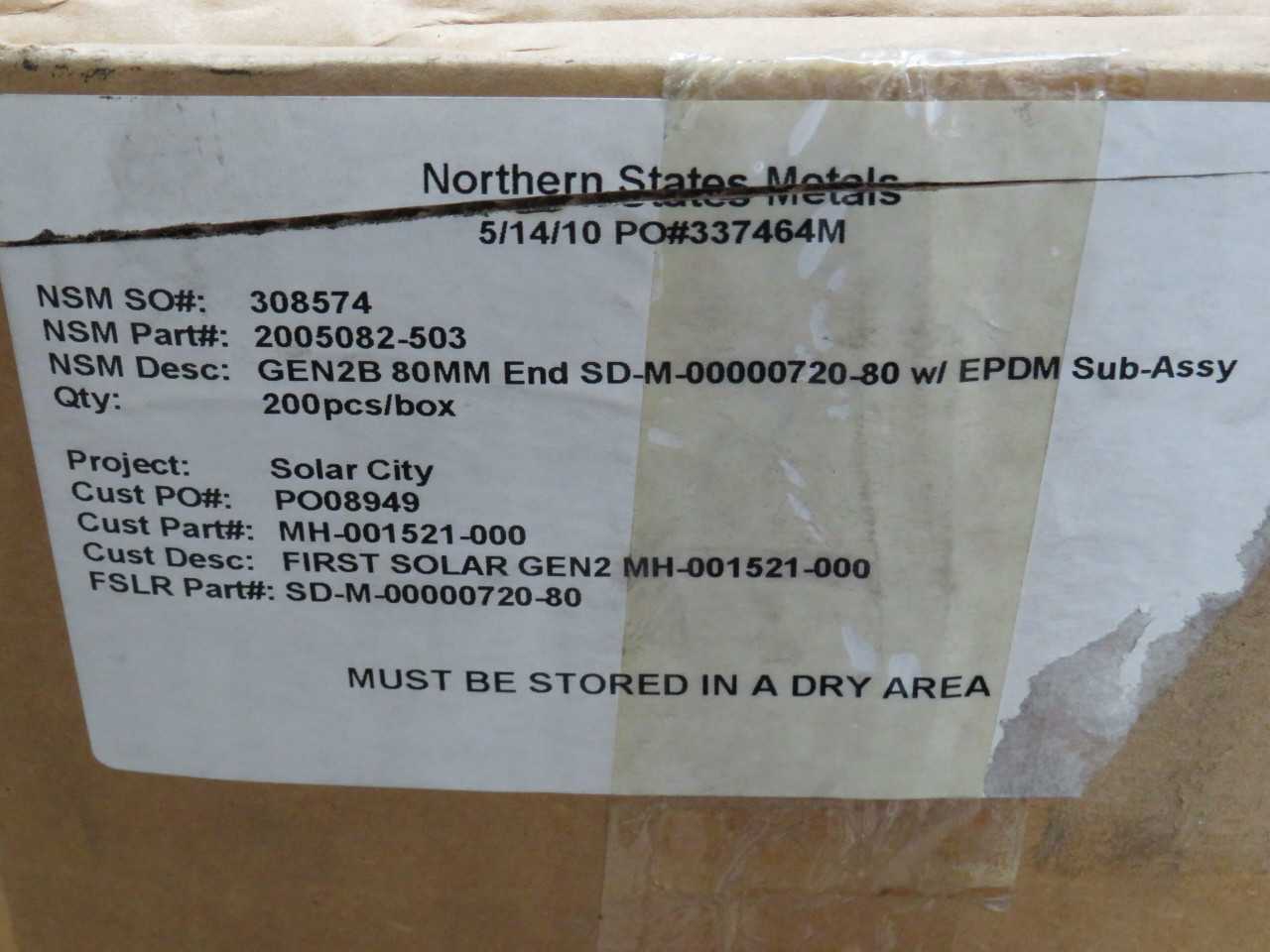 LOT OF 200 2005082-503 GEN2B 80MM END SD-M-00000720-80 W/EPDM SUB-ASSY T192418 - PANEL METERS