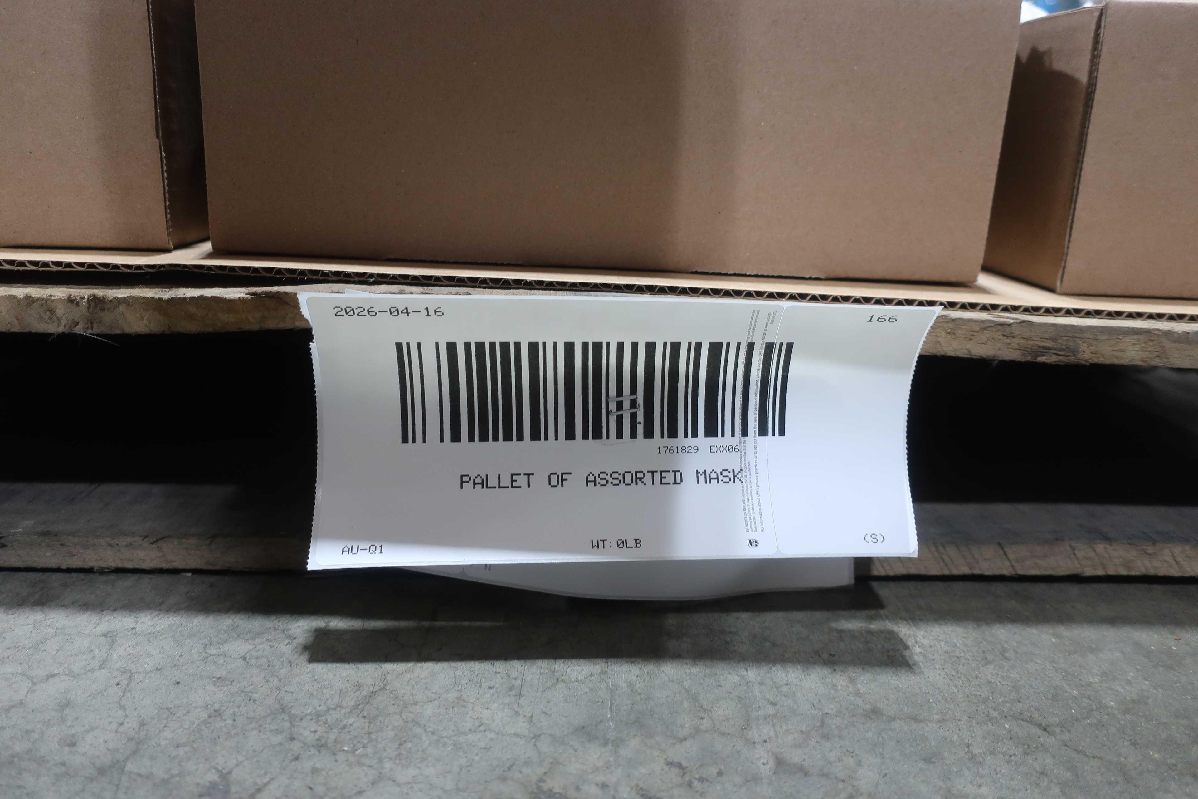 SKU 1761829 - PALLET OF ASSORTED MASK - PPE