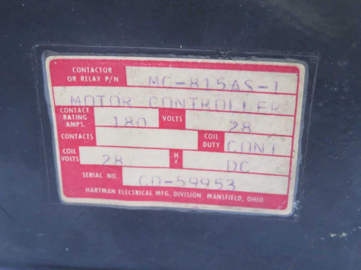 HARTMAN ELECTRICAL MC-815AS-1 MOTOR CONTROLLER T250620 - MOTOR DRIVES