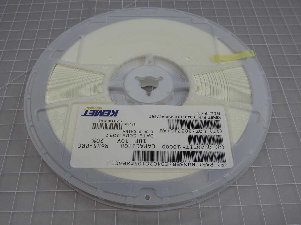 LOT OF 10000 KEMET C0402C105M8PACTU CERAMIC CAPACITOR T204981 - ELECTRICAL COMPONENTS