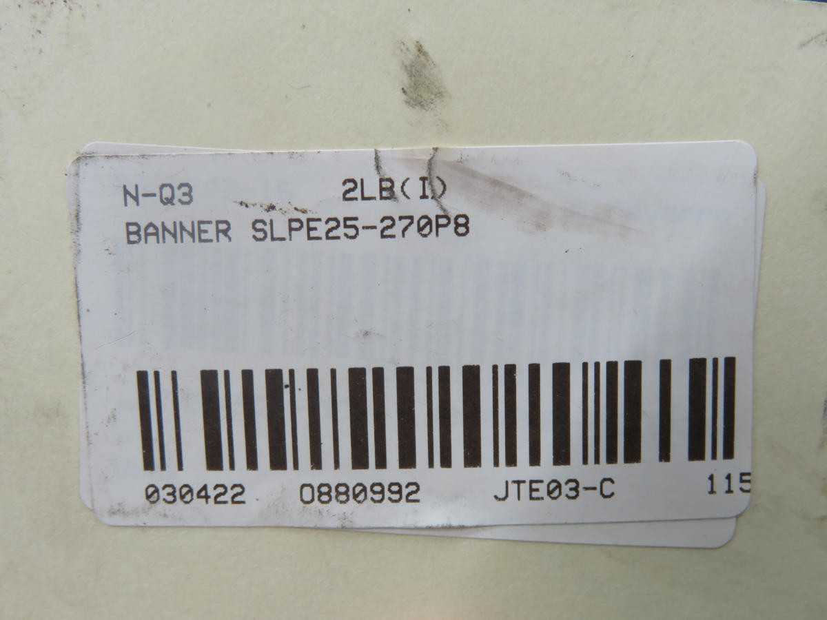 BANNER SLPE25-270P8 EMITTERS AND RECEIVERS T211984 - SENSORS