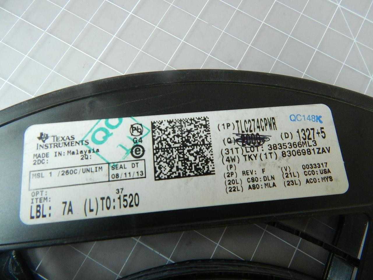 LOT OF 1552 TEXAS INSTRUMENTS TLC274CPWR PRECISION AMPLIFIER QUAD SINGLE SUPPLY OP AMP T95070 - ELECTRONIC COMPONENTS