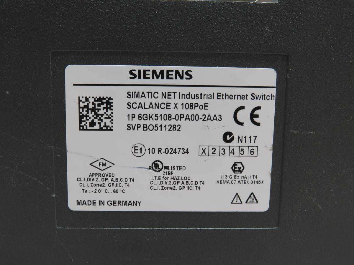 Siemens 6GK5108-0PA00-2AA3 Industrial Ethernet Switch T207111 - SWITCHES