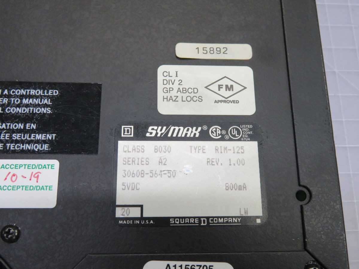 SYMAX RIM-125 INPUT MODULE T254257 - PLC MODULES