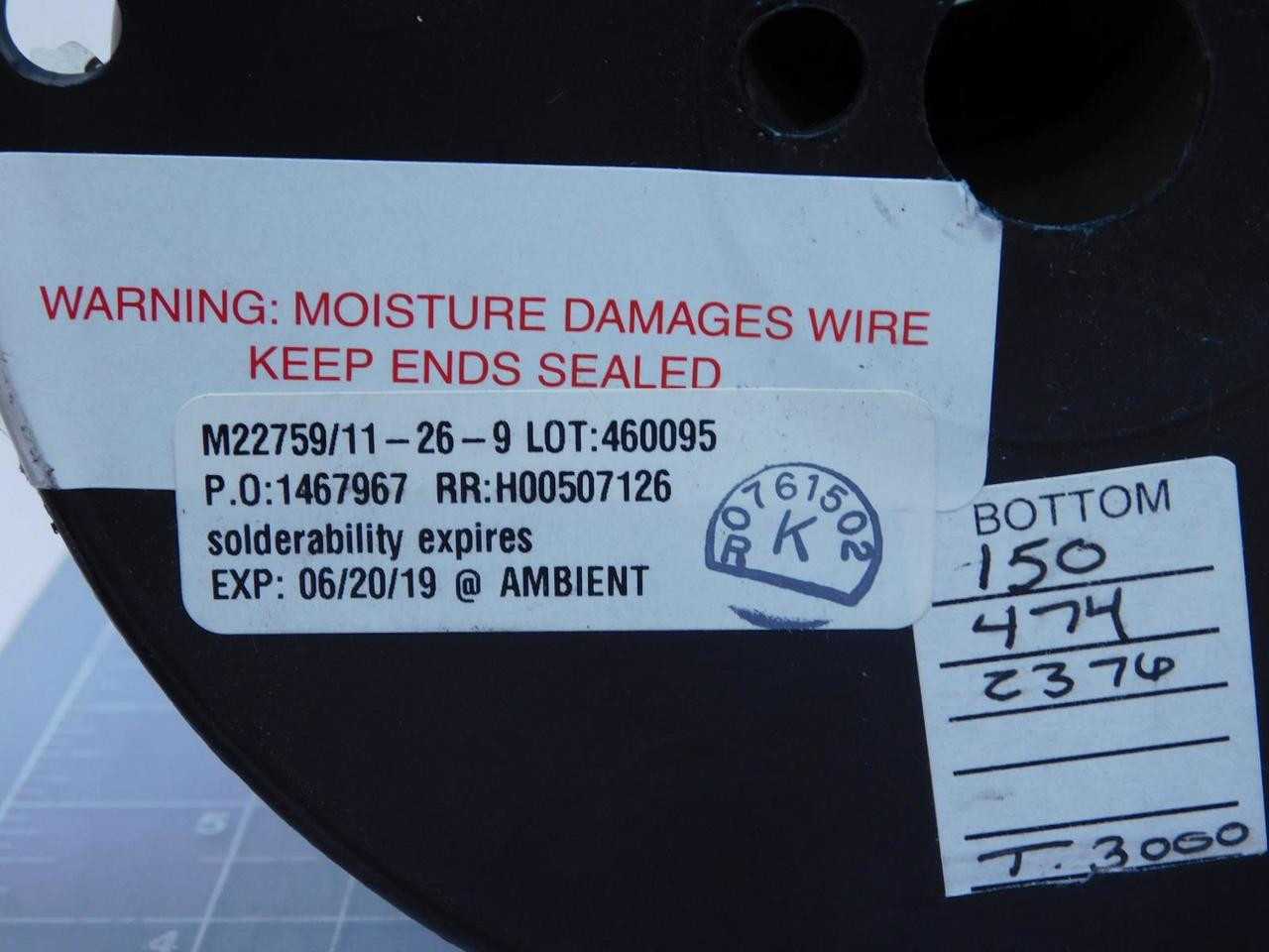 LOT OF 2000 FT WIREMASTERS M22759/11-26-9 WHITE 26 AWG PTFE TAPES/COATED FIBERGLASS BRAID WIRE T1320 - ELECTRICAL WIRE