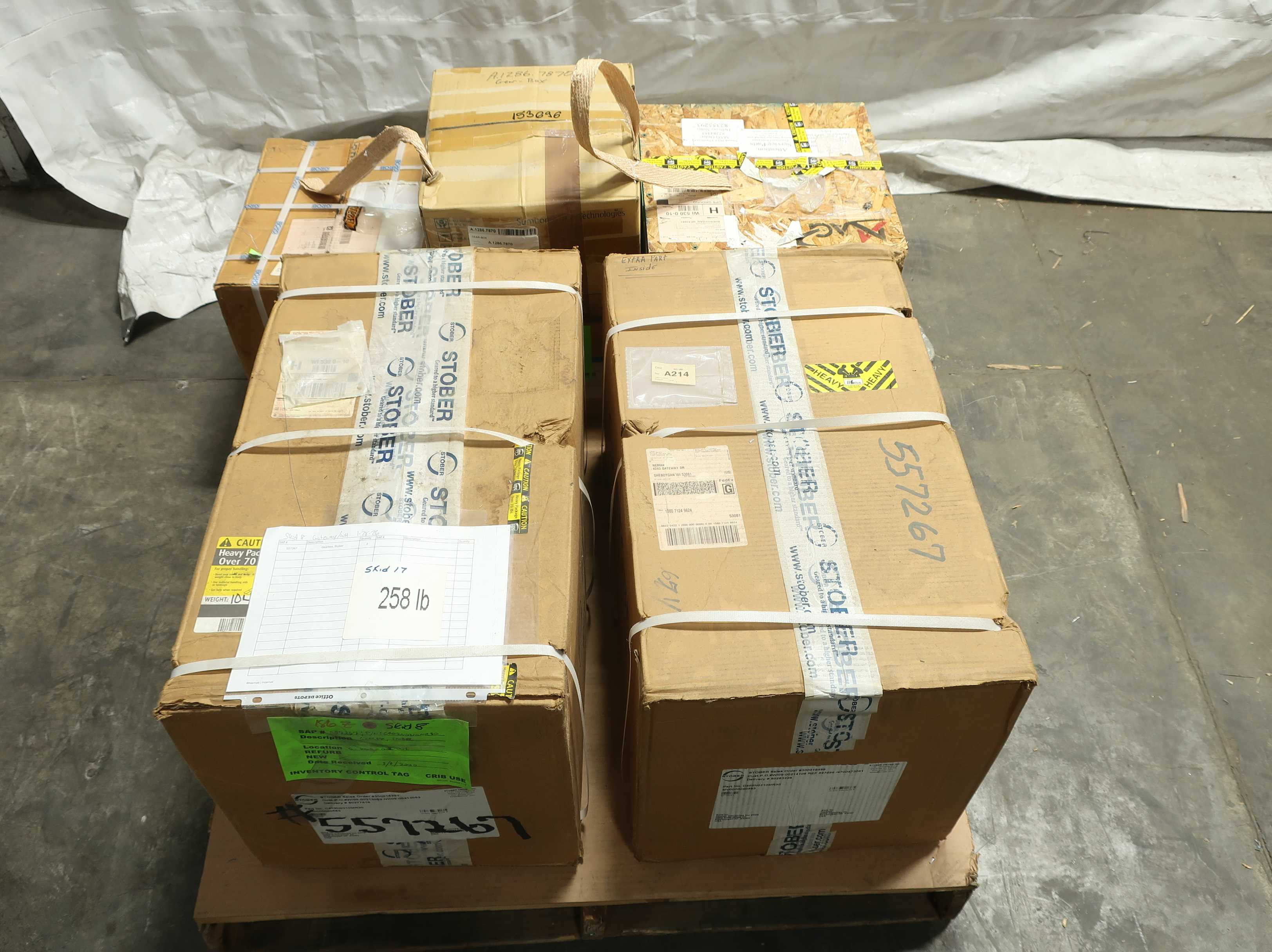 PALLET OF ASSORTED GEAR BOXES - POWER TRANSMISSION