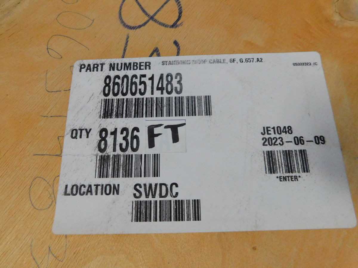 COMMSCOPE 860651483 FIBER OPTICAL CABLE 6 FIBER, SINGLE MODE, G.657.A2, STANDARD DROP, 8,136 FT M573 - FIBER OPTIC CABLE
