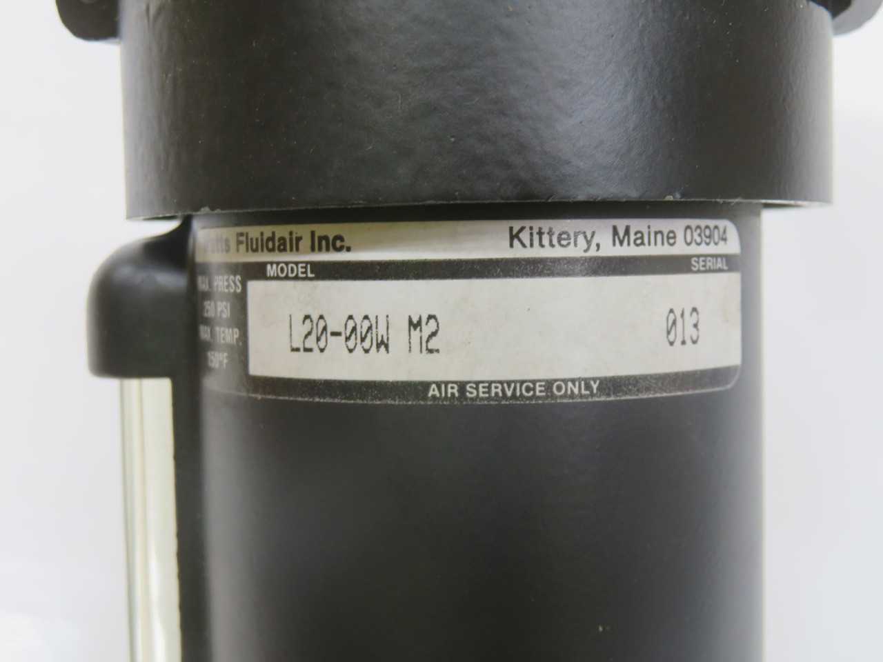 WATTS L20-00W M2 PNEUMATIC LUBRICATOR T270002 - PNEUMATIC LUBRICATOR