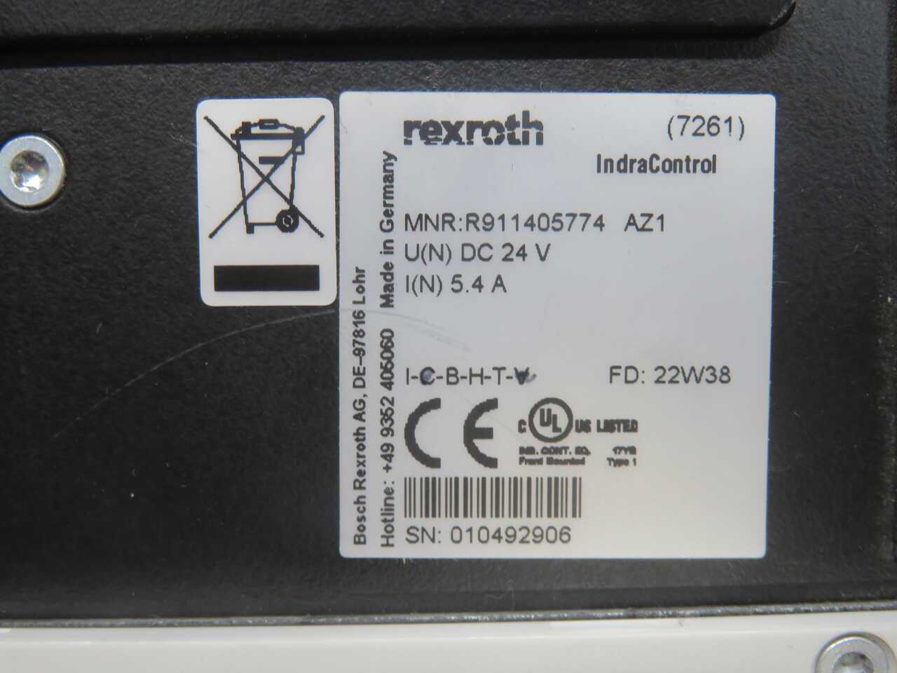 REXROTH R911405774 INDUSTRIAL CONTROL-CABINET PANEL PC / OPERATOR INTERFACE SET - AUTOMATION & CONTROLS