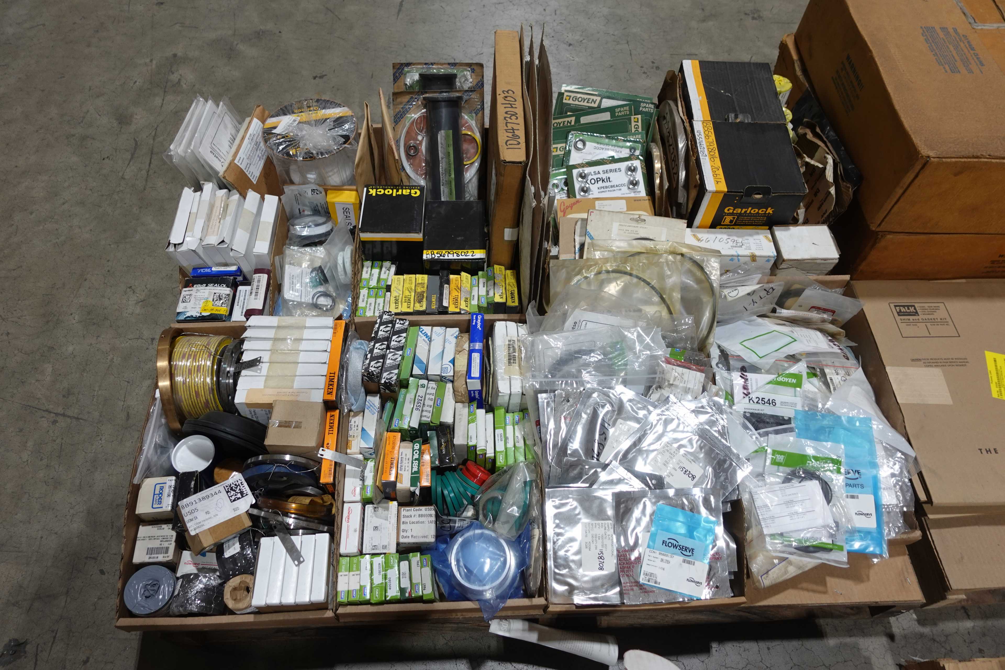 SKU 1772538 - 6 PALLETS OF ASSORTED SEALS AND PACKING - PROCESS EQUIPMENT