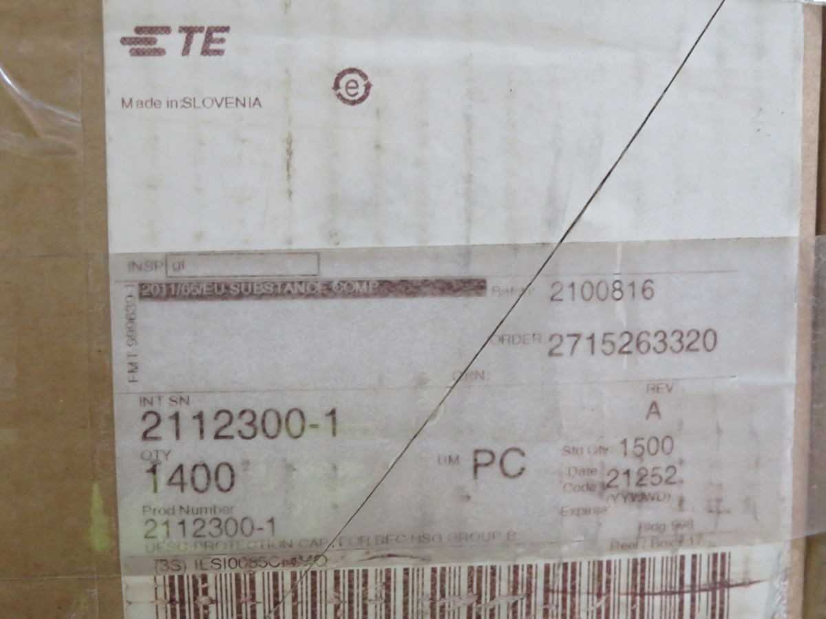Lot Of 1400 TE Connectivity 2112300-1 Protection Cap T252785 - AUTOMATION & CONTROLS
