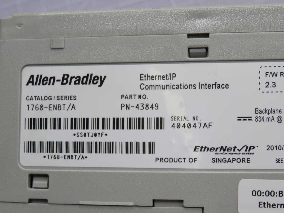 ALLEN BRADLEY
1768-ENBT 43849 ETHERNET/IP COMMUNICATIONS INTERFACE T214709 - MISCELLANEOUS