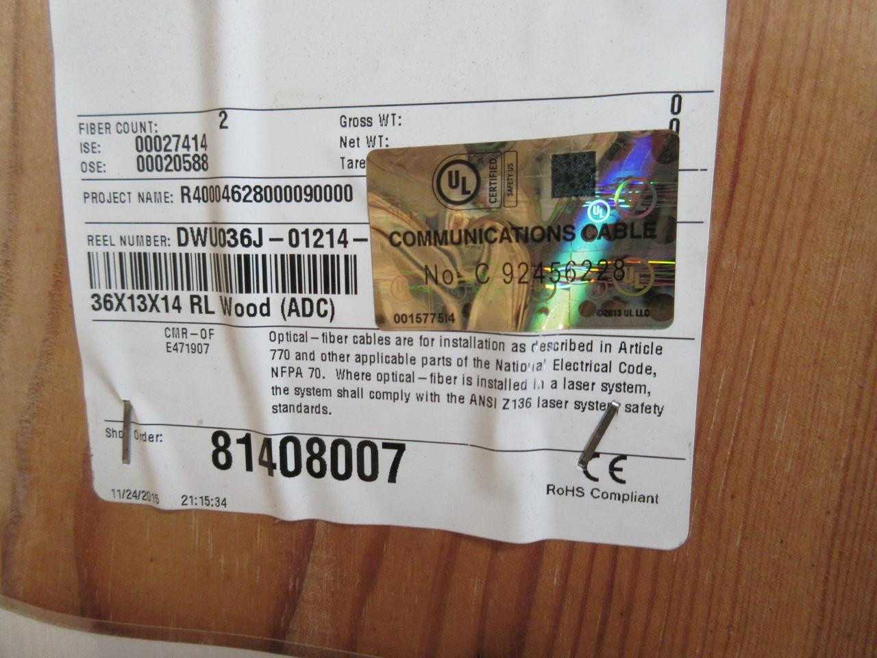 ROLL OF FIBER OPTIC CABLE LAZRSPEED OM3 2 FIBER MULTIMODE 6560 FT. T91196 - FIBER OPTIC CABLE