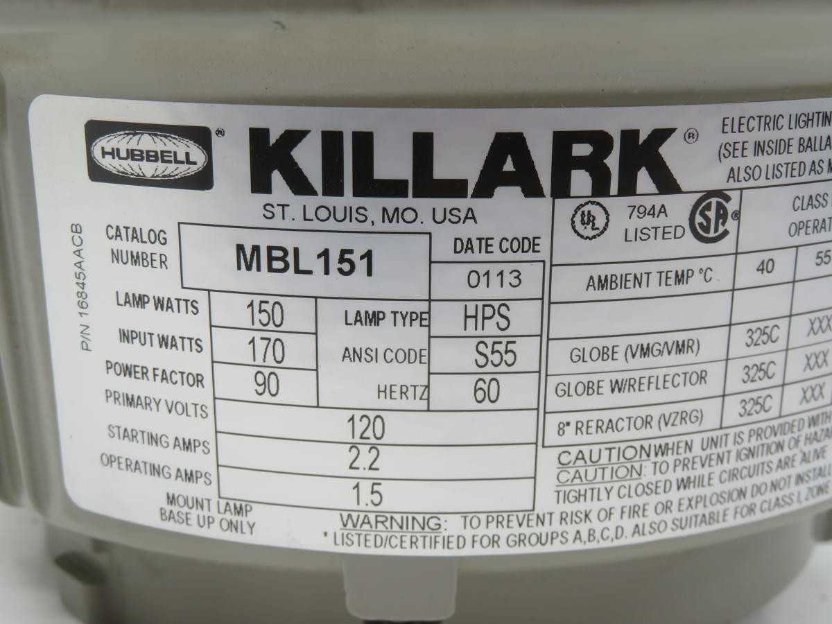 HUBBELL MBL151 LIGHTING FIXTURE T233724 - BALLASTS