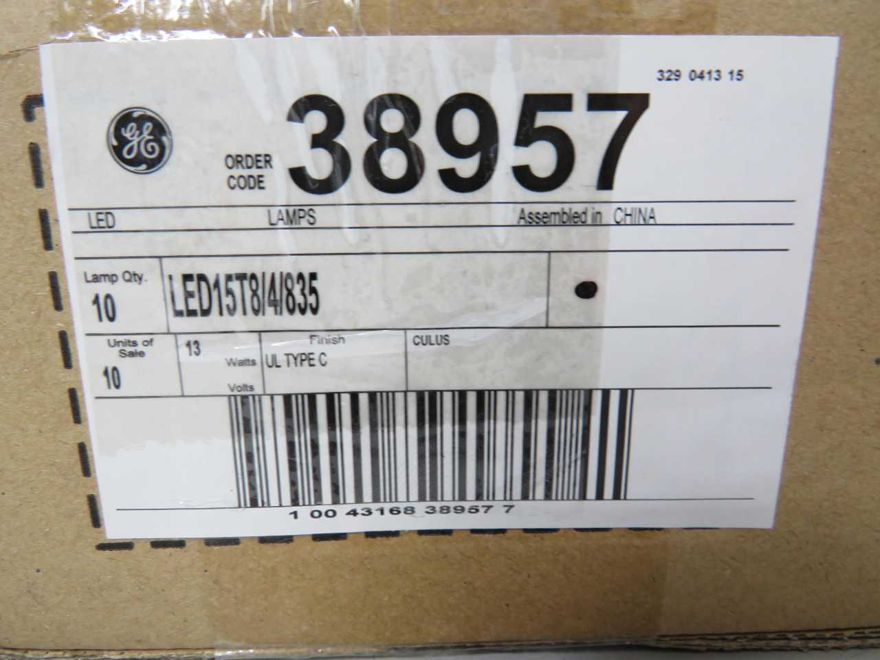 Lot Of 400 GE 38957 4Ft LED T8 Tube Light Bulbs 13W Dimmable G13 T157 - LIGHTING