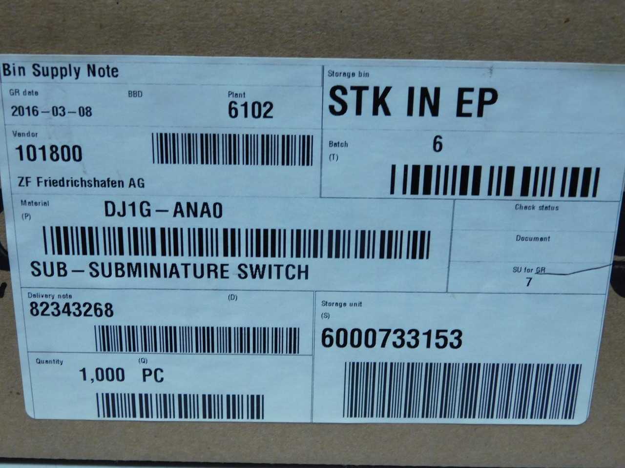 Lot Of 1000 ZF Electronics DJ1G-ANA0 Sub-Subminiature Switches - SWITCHES