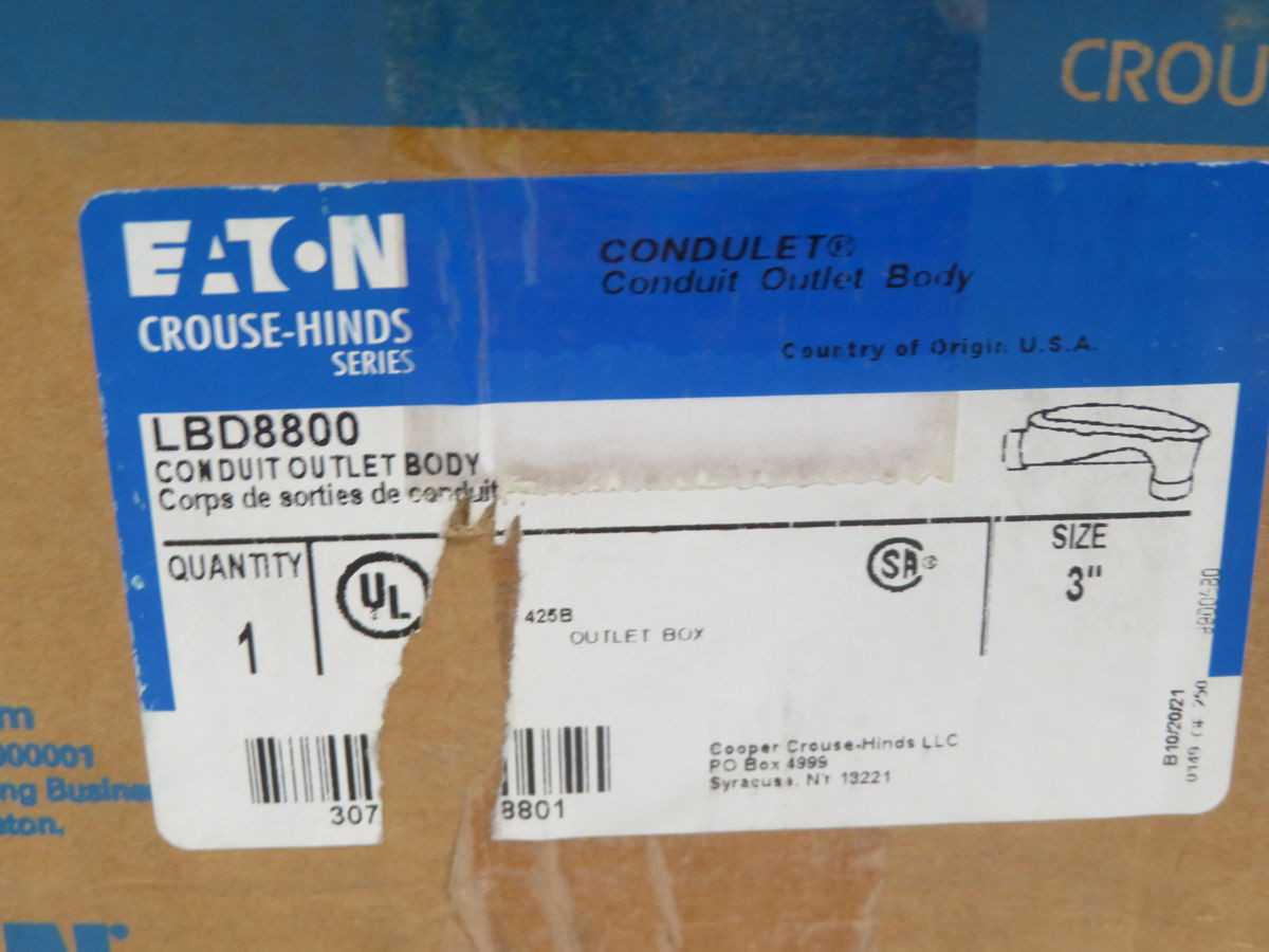 EATON LBD8800 CONDUIT OUTLET BODY T243829 - CONDUIT FITTING