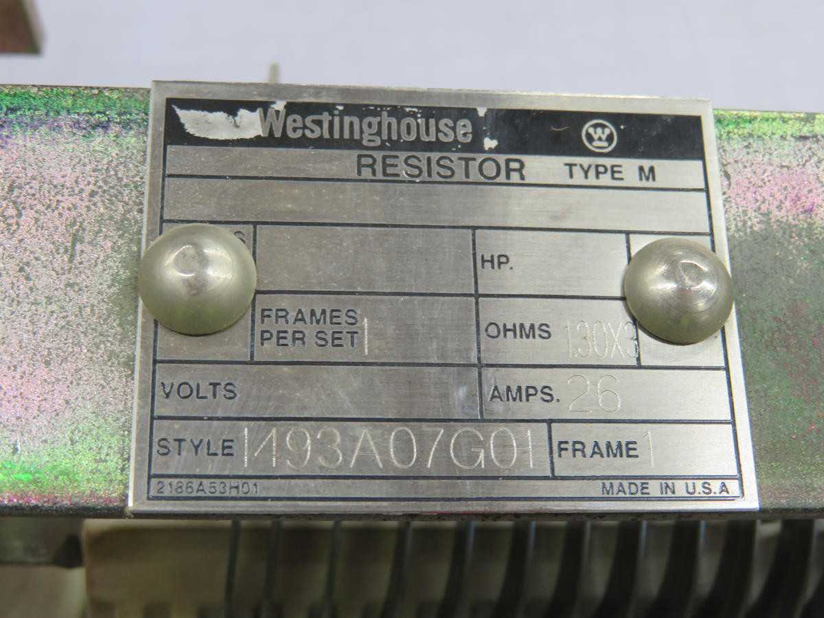 WESTINGHOUSE 1493A07G01 RESISTOR T220557 - ELECTRICAL COMPONENTS
