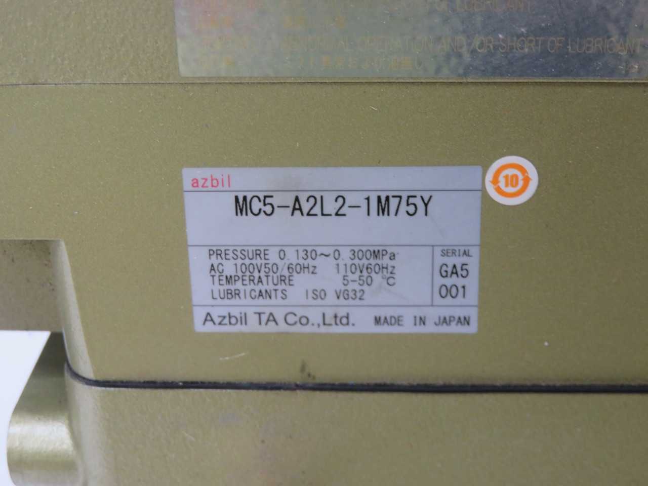 AZBIL MC5-A2L2-1M75Y MICRONLUB LUBRICATION UNIT T270074 - PRESSURE TRANSMITTER