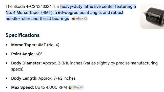 SET OF 2 - 4MT LIVE CENTERS - MACHINING ACCESSORIES & TOOLING