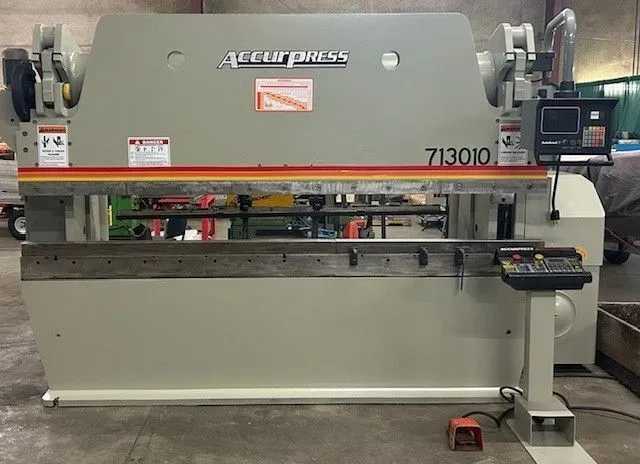 1996 ACCURPRESS 713010 HYDRAULIC PRESS BRAKE, 130 TON, 10' 8" STROKE, 2-AXIS, CNC HURCO AB7/S7 - PRESS BRAKES