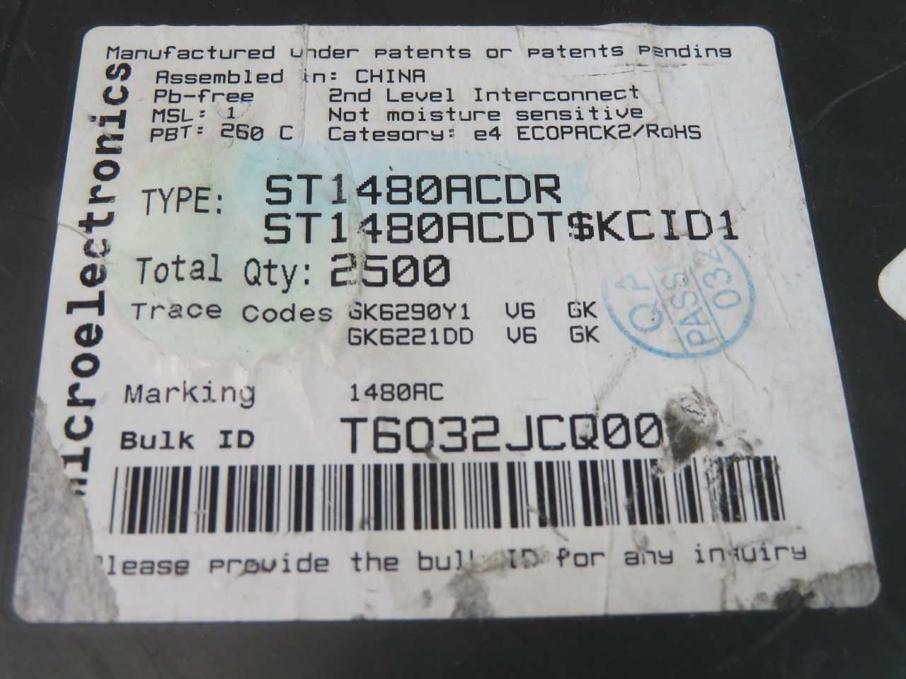 Lot Of 500 STMicroelectronics ST1480ACDR Buffers & Line Drivers - ELECTRONIC COMPONENTS