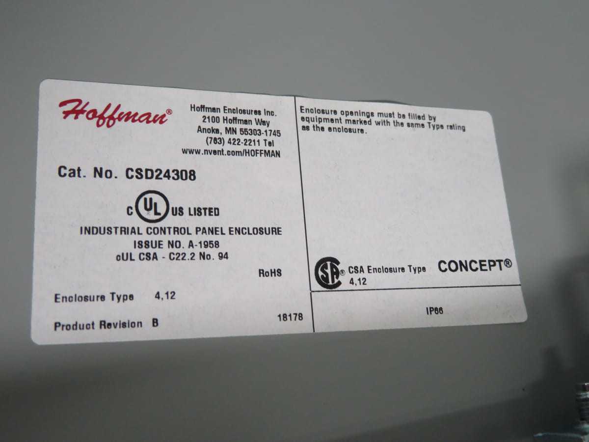 Hoffman CSD24308 Concept Single-Door Enclosure T198569 - ELECTRICAL ENCLOSURES