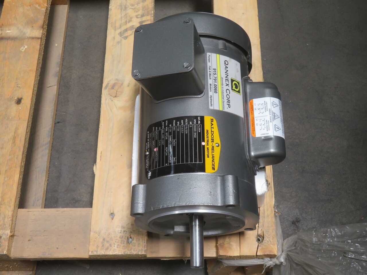 BALDOR VL3504 34C63-5422 1/2 HP, 1725 RPM, SINGLE-PHASE TEFC C-FACE MOTOR - AC MOTOR