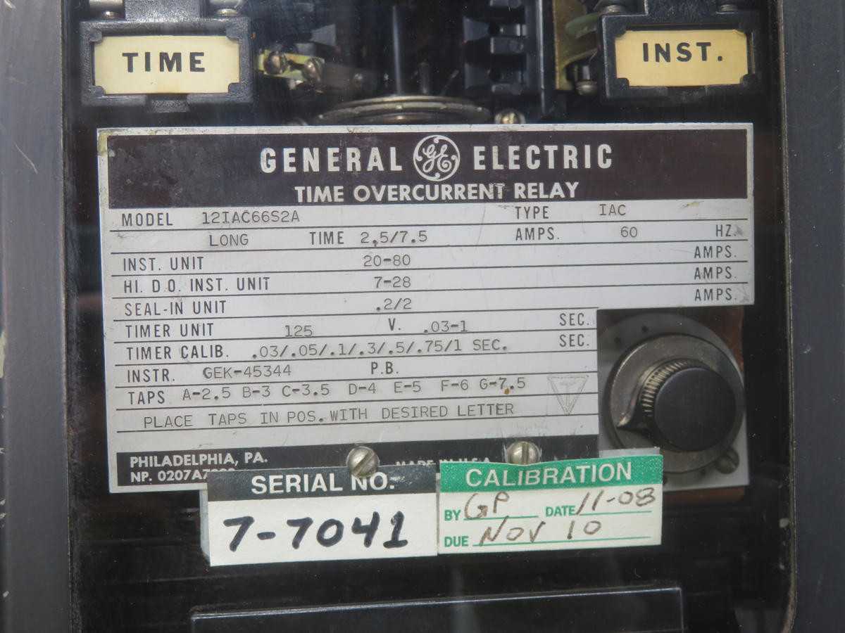 GE 12IAC66S2A TIME OVERCURRENT RELAY T232625 - ELECTRICAL COMPONENTS