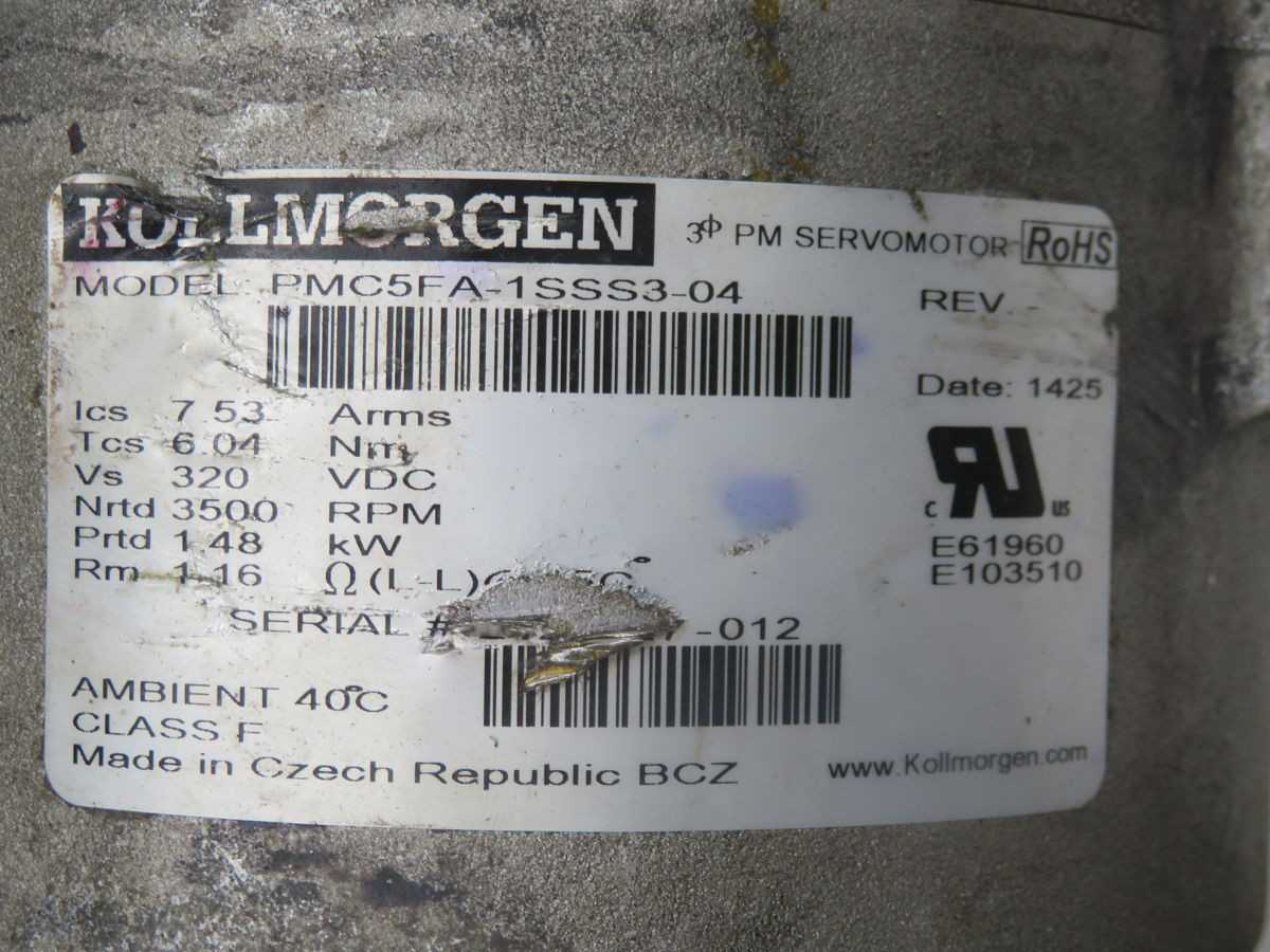 KOLLMORGEN PMC5FA-1SSS3-04 SERVO MOTOR T260882 - SERVO MOTORS