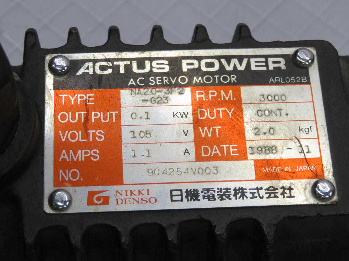 Nikki Denso ES20-PL5 NA20-3F2-G23 AC Servo Motor T214481 - SERVO